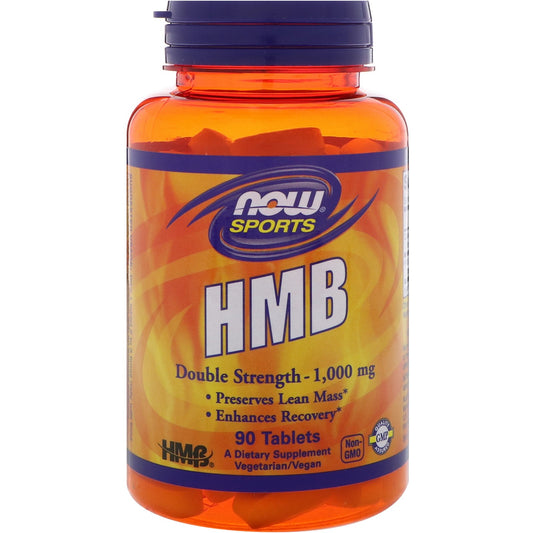 Now Foods, HMB, Double Strength, 1 000 mg, 90 tabletter
