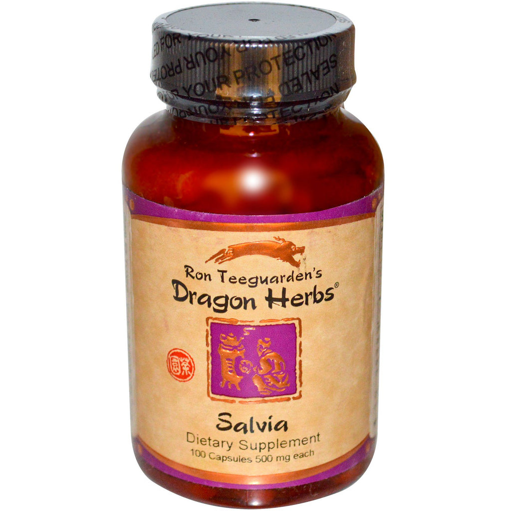 Drakenkruiden, Salvia, 500 mg, 100 capsules