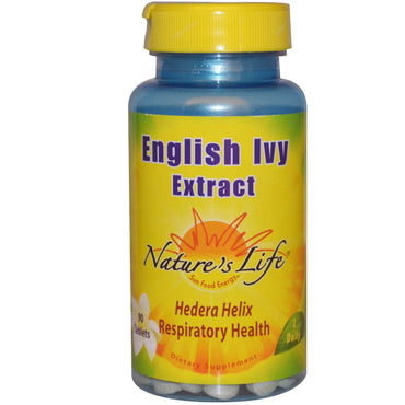 Nature's Life, engelsk efeuekstrakt, 90 tabletter