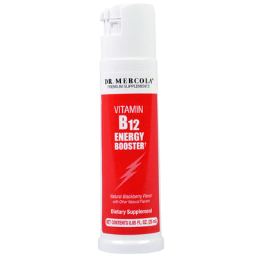 Dr. Mercola, Vitamin B12 Energy Booster, Natural Blackberry Flavor, 0,85 fl oz (25 ml)