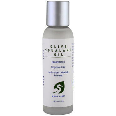 White Egret personlig pleie, oliven squalane olje, parfymefri, 2 fl oz (59 ml)