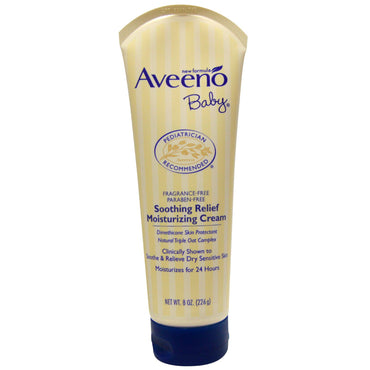 Aveeno, Baby, Soothing Relief Moisturizing Cream, Parfymefri, 8 oz (226 g)