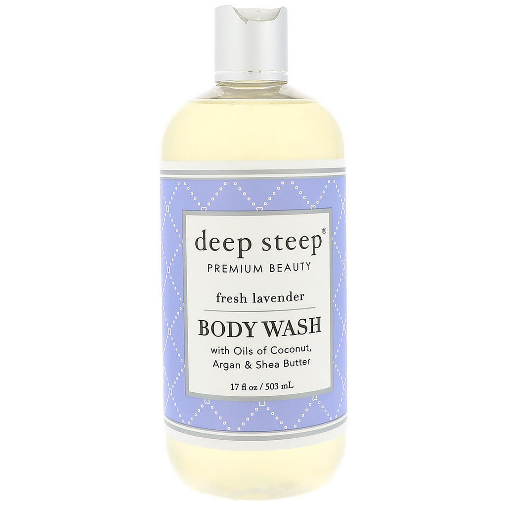 Deep Steep, Płyn do mycia ciała, Świeża lawenda, 17 uncji (503 ml)