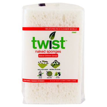 Twist, esponjas desnudas, paquete de 2