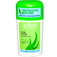 Alba Botanica, Clear Enzyme, Deodorant Stick, Aloe Unscented, 2 oz (57 g)