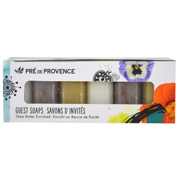 European Soaps, LLC, Pre de Provence, Gästeseifen, mit Sheabutter angereichert, 6-teiliges Set, 25 g