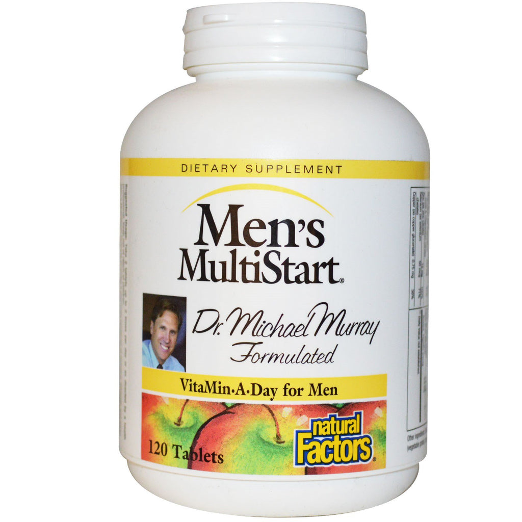 Natural Factors, Men's MultiStart, VitaMin A Day para hombres, 120 tabletas