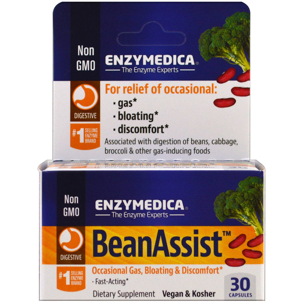 Enzymedica, BeanAssist, 30 gélules