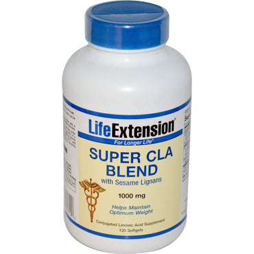 Life Extension, mezcla Super CLA, con lignanos de sésamo, 1000 mg, 120 cápsulas blandas