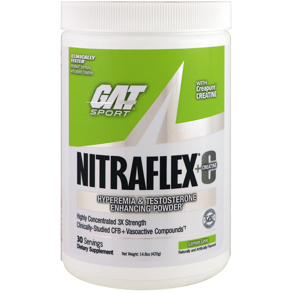 GAT, Nitraflex+C, לימון ליים, 14.8 אונקיות (420 גרם)