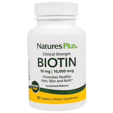 Nature's Plus, biotina, liberación sostenida, 90 tabletas