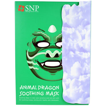 SNP, Animal Dragon Soothing Mask, 10 מסכות x (25 מ"ל) כל אחת