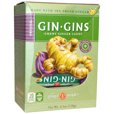 The Ginger People, Gin · Ginebras, caramelo masticable de jengibre, 4,5 oz (128 g)
