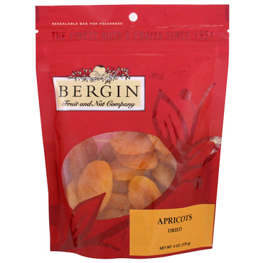 Bergin Fruit and Nut Company, アプリコット、乾燥、6 oz (170 g)
