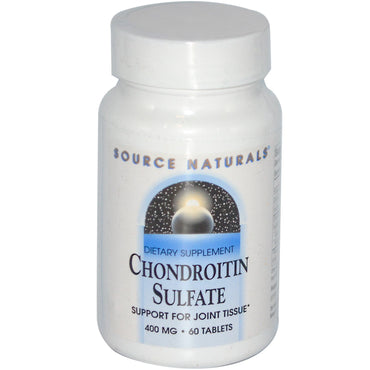Source Naturals, sulfate de chondroïtine, 400 mg, 60 comprimés