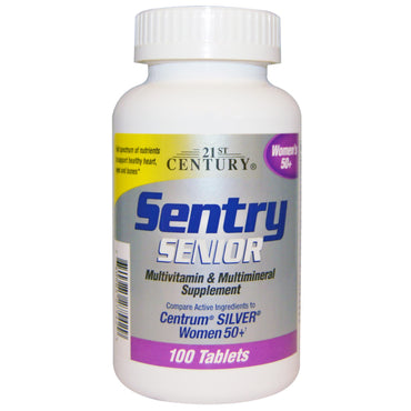 21st Century, Sentry Senior para mujeres mayores de 50 años, 100 tabletas
