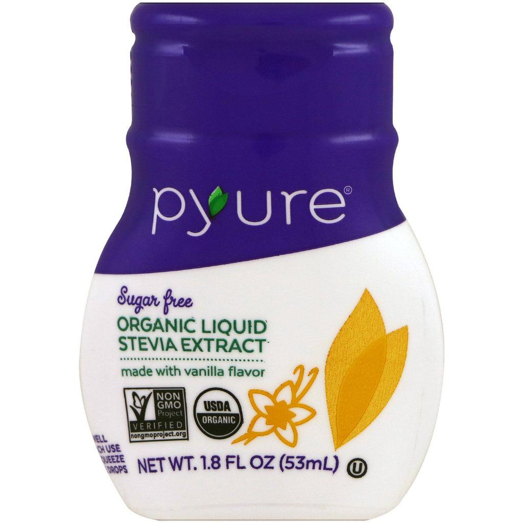 Pyure, flytende Stevia søtningsmiddel, vanilje, 1,8 fl oz (53 ml)