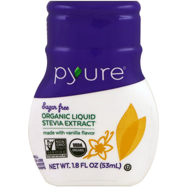 Pyure, îndulcitor lichid cu stevia, vanilie, 1,8 fl oz (53 ml)