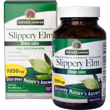 Nature's Answer, Slippery Elm, Ulmus Rubra, 1050 mg, 90 vegetarische Kapseln