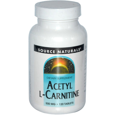 Source Naturals, Acetyl L-Carnitine, 500 mg, 120 tabletten