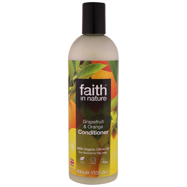 Faith in Nature, Après-shampoing, pour cheveux normaux à gras, pamplemousse et orange, 13,5 fl. onces (400 ml)