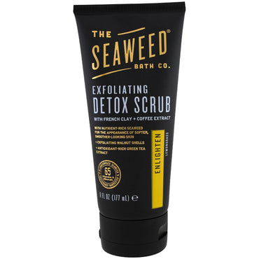Seaweed Bath Co., 엑스폴리에이팅 디톡스 스크럽, 계몽, 레몬그라스, 177ml(6fl oz)