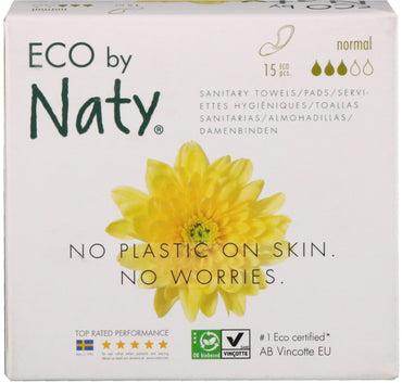 Naty, almofadas finas, normais, 15 peças ecológicas