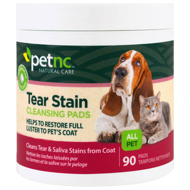 petnc NATURAL CARE, Tear Stain Cleansing Pads, 90 Pads
