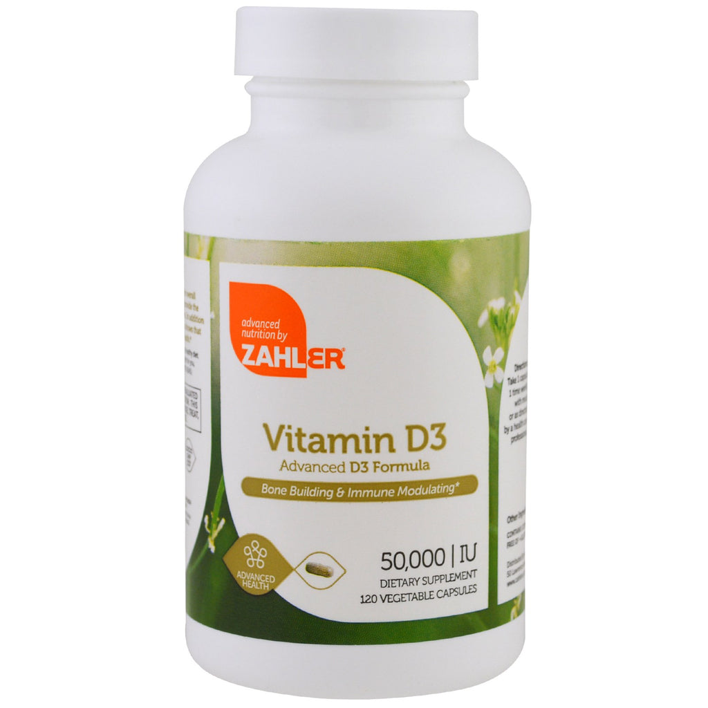 Zahler, vitamin d3, 50 000 iu, 120 vegetabilske kapsler
