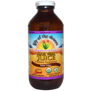 Lily of the Desert, , Aloe Vera Juice, Inner Fillet, Preservative Free, 16 fl oz (473 ml)