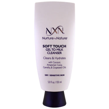 NXN, Nurture by Nature, Soft-touch gel-tot-melkreiniger, droge / gevoelige huid, 5 fl oz (150 ml)