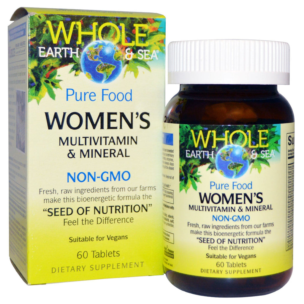 Natural Factors, Whole Earth & Sea, Multivitamínico e Mineral Feminino, 60 Comprimidos