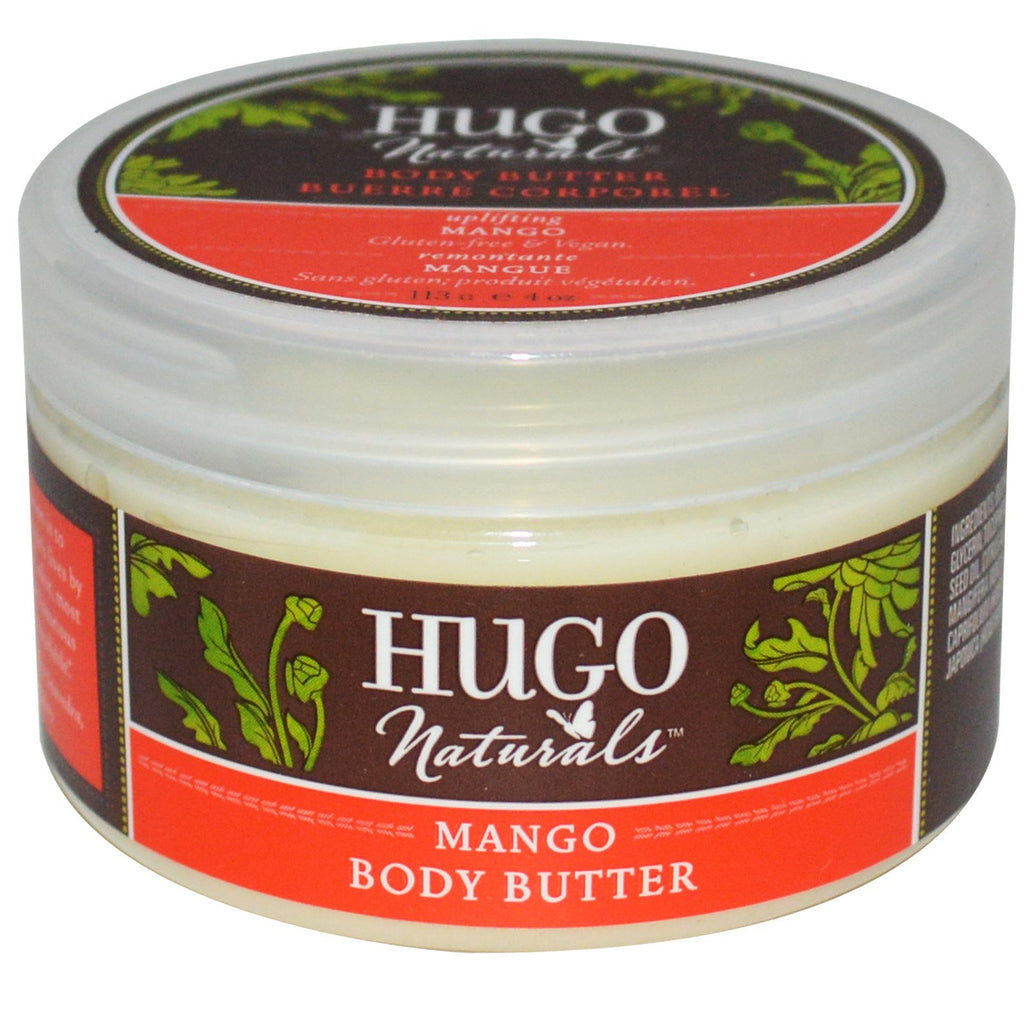 Hugo Naturals, mango bodyboter, 4 oz (113 g)