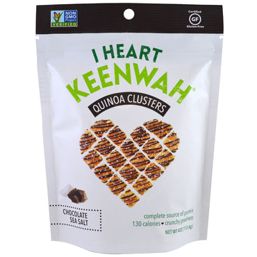 I Heart Keenwah, racimos de quinua, sal marina con chocolate, 4 oz (113,4 g)