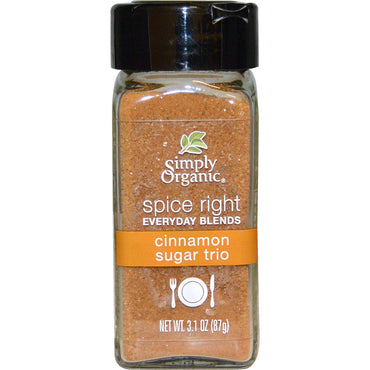 Simply, Spice Right Everyday Blends, Cinnamon Sugar Trio, 3,1 oz (87 g)