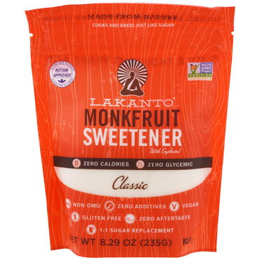 Lakanto, Monkfruit Sweetener with Erythritol, Classic, 8.29 oz (235g)