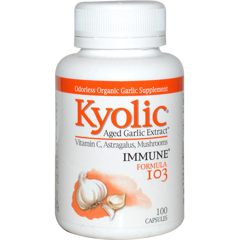 Wakunaga - kyolic, oud knoflookextract, immuunformule 103, 100 capsules