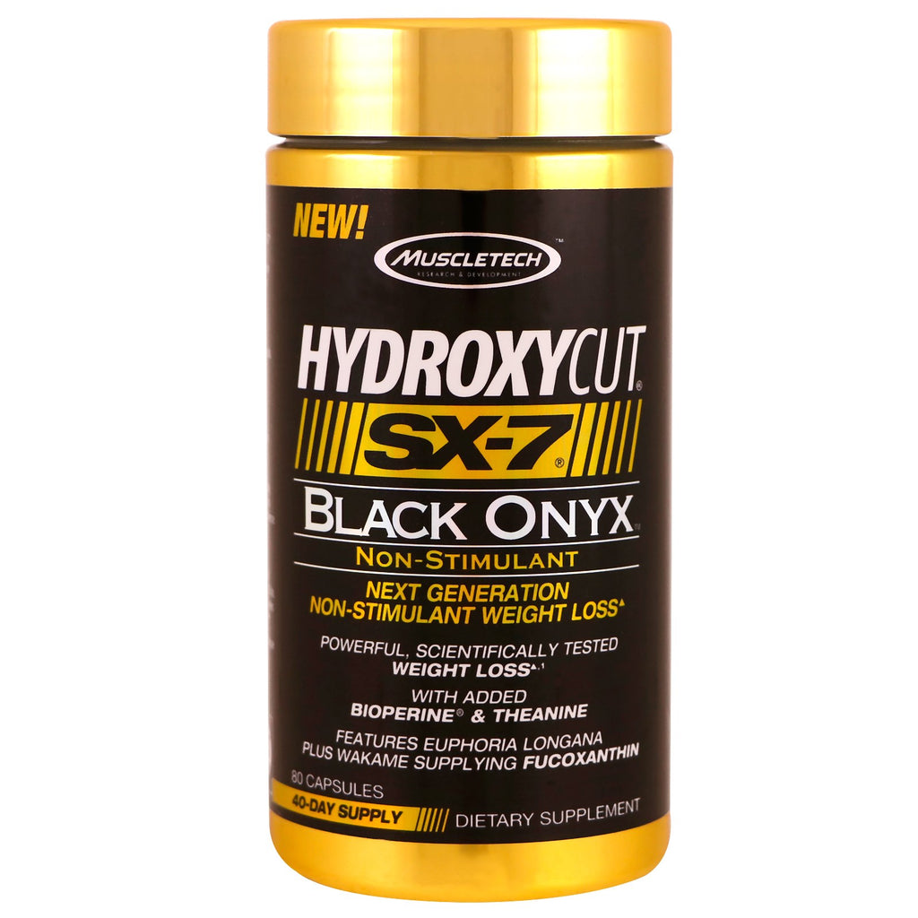 Hydroxycut, nästa generations icke-stimulerande viktminskning, sx-7, svart onyx, 80 kapslar