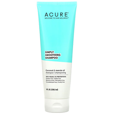 Acure, eenvoudig gladmakende shampoo, kokos- en marula-olie, 8 fl oz (236,5 ml)