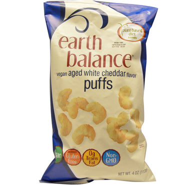 Earth Balance, Folhados Veganos, Sabor Cheddar Branco Envelhecido, 113 g (4 oz)