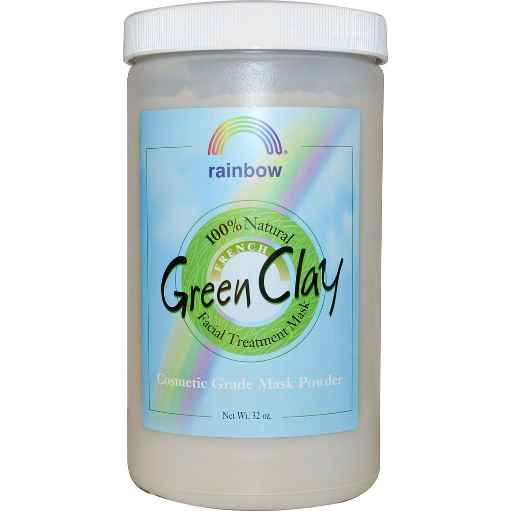 Rainbow Research, French Green Clay, ansiktsbehandlingsmaskpulver, 32 oz