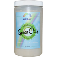 Rainbow Research, Argile verte française, Poudre de masque de traitement pour le visage, 32 oz