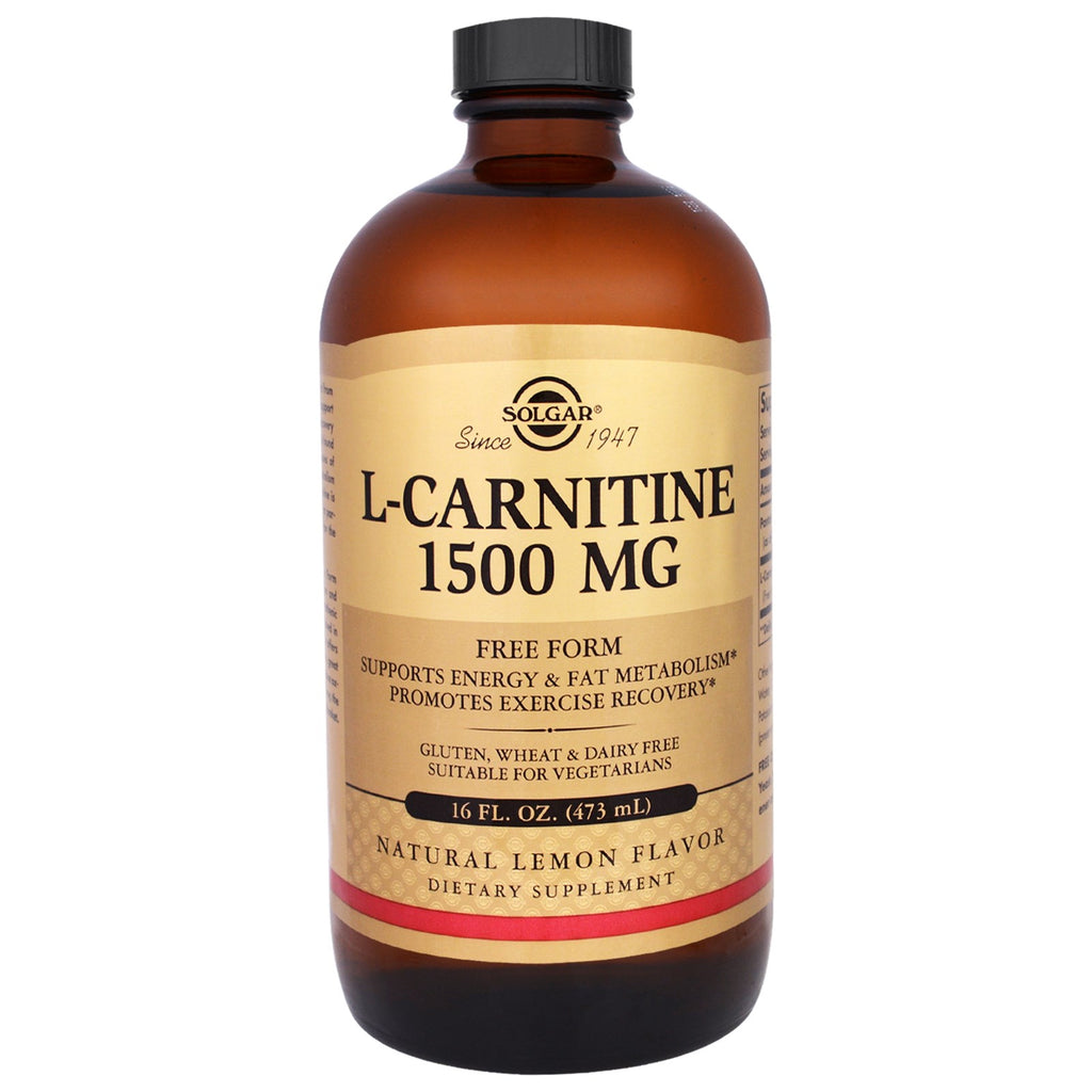 Solgar, L-carnitină, aromă naturală de lămâie, 1500 mg, 16 fl oz (473 ml)