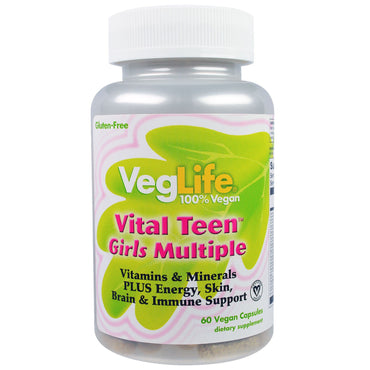 Veglife, مجموعة حيوية متعددة للفتيات المراهقات، 60 كبسولة نباتية