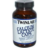 Twinlab, Calcium Lactate Caps, 100 Capsules