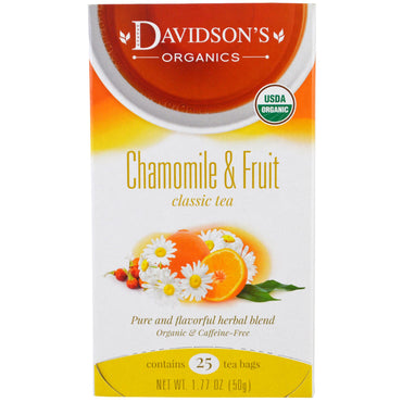Davidson's Tea, , Chamomile & Fruit Classic Tea, Caffeine-Free, 25 Tea Bags, 1.77 oz (50 g)