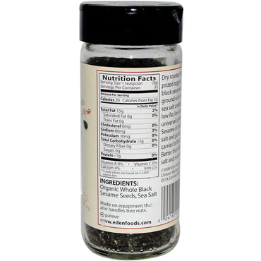 Eden Foods, Gomasio noir, graines de sésame noir et sel de mer, 3,5 oz (100 g)