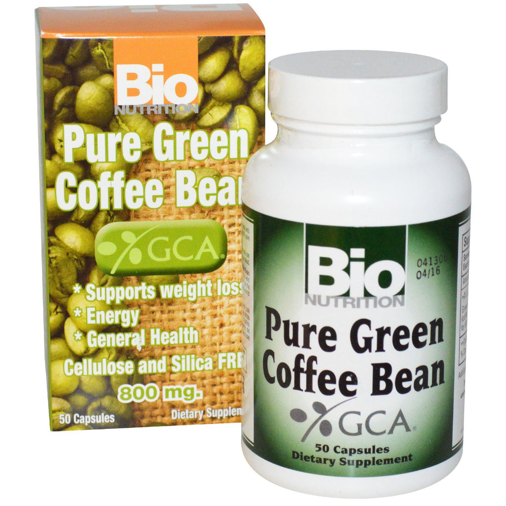 Bio Nutrition, czyste zielone ziarna kawy, 800 mg, 50 kapsułek