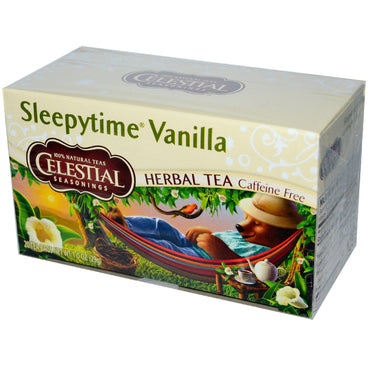 תבלינים שמימיים, תה צמחים, Sleepytime Vanilla, ללא קפאין, 20 שקיות תה, 1.0 אונקיות (29 גרם)