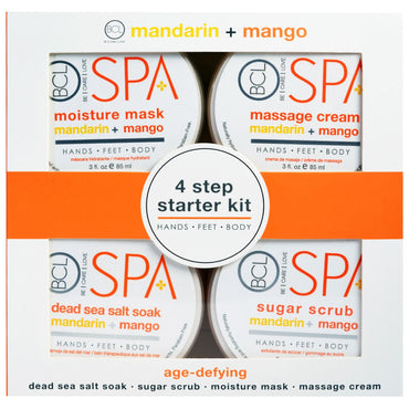 Petal Fresh, Spa, kit inicial de 4 pasos, antienvejecimiento, mandarina + mango, 4 - 3 fl oz (85 ml) cada uno